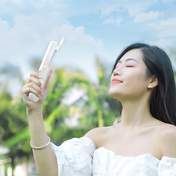 2-i-1 bärbar handhållen fläkt