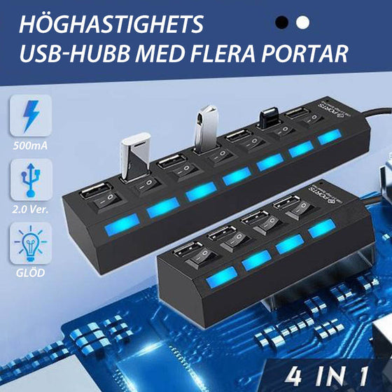 USB-hub med flera portar och hög hastighet