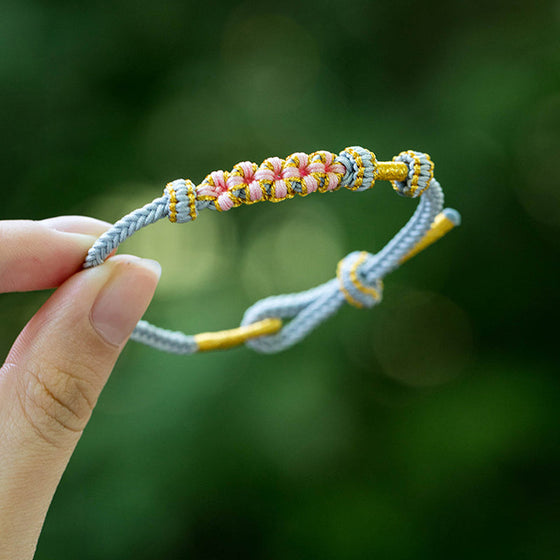 Persikoblommknyt Armband