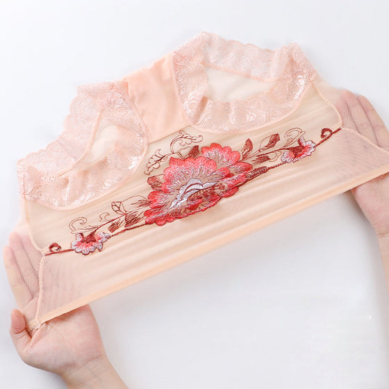 Högmidjade spetsbroderade trosor