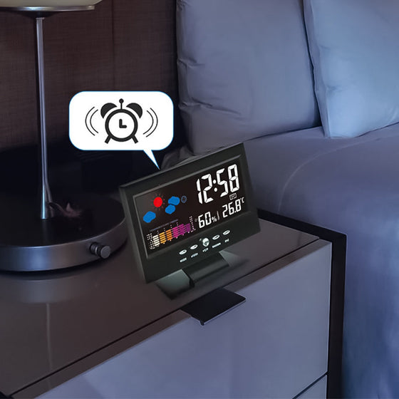 Digital LED Temperatur Fuktighet Monitor Väckarklocka