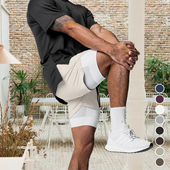 Löparshorts 2 i 1 för män