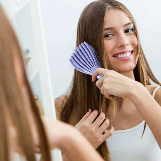 Ihålig fluffig kam för slätt hår