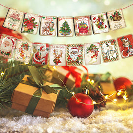 Glad Jul Eldstuga Banderoll