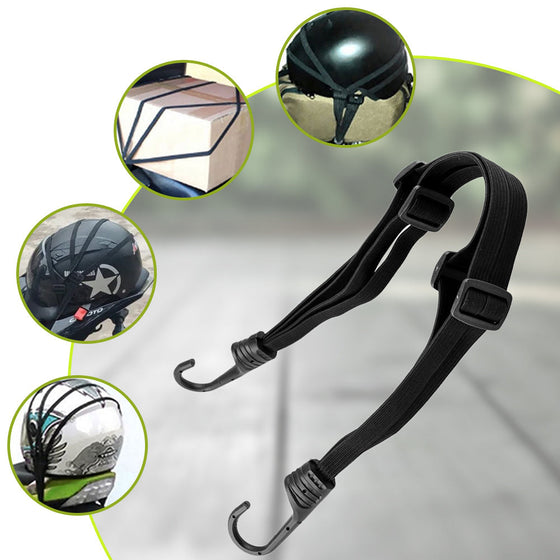 Stark bungee-rem för motorcykelhjälm