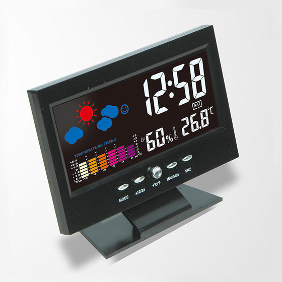 Digital LED Temperatur Fuktighet Monitor Väckarklocka
