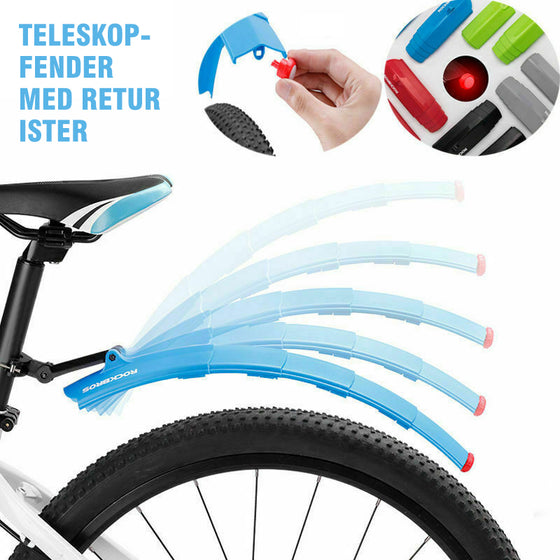 Cykel infällbar stänkskärm med bakljus