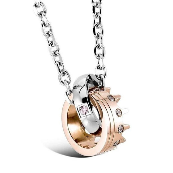 Diamant Krona Par Halsband