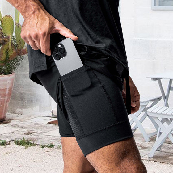 Löparshorts 2 i 1 för män