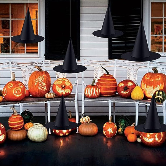 Hängande häxhatt som är en Halloween-festfavorit och ett kostymtillbehör