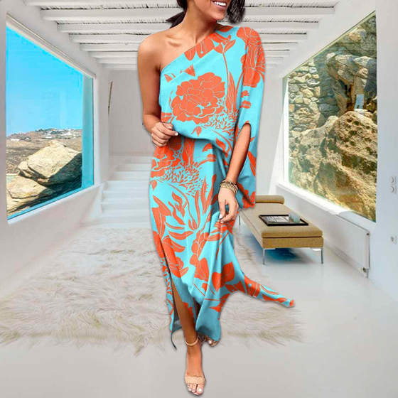 Maxiklänning med blommönster