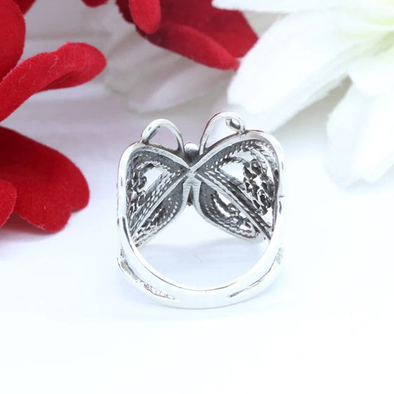 Handgjord vintage fjärilsring