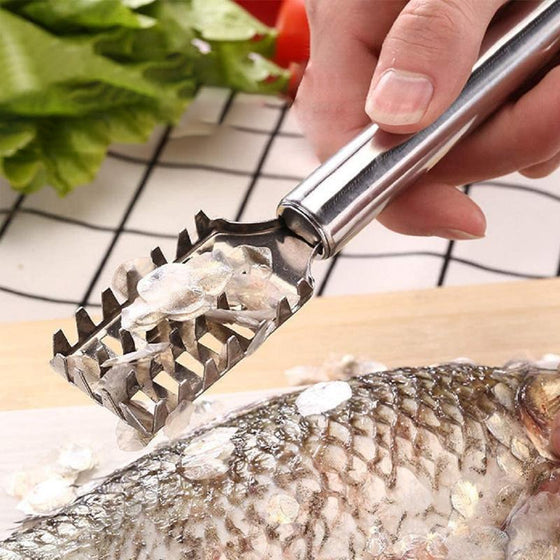 Fiskfjällhyvel i rostfritt stål
