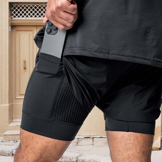 Löparshorts 2 i 1 för män