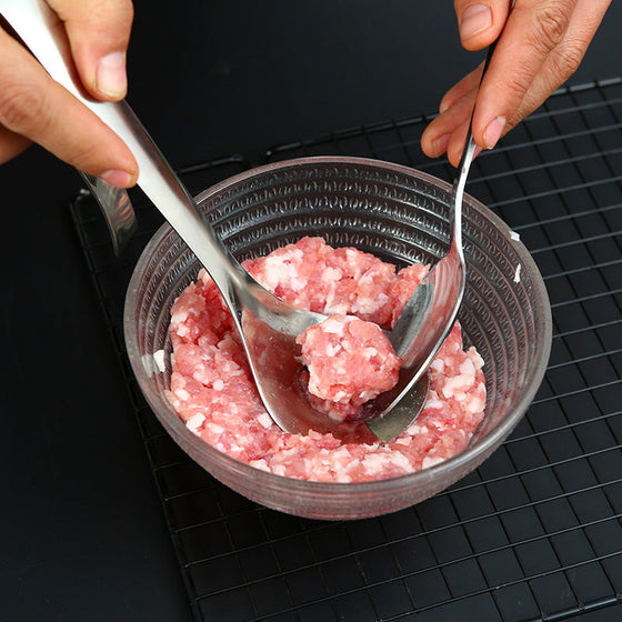 Köttbulsform sked i rostfritt stål