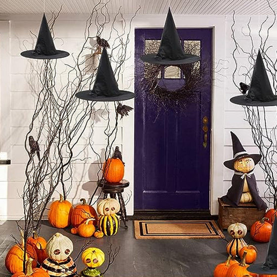 Hängande häxhatt som är en Halloween-festfavorit och ett kostymtillbehör