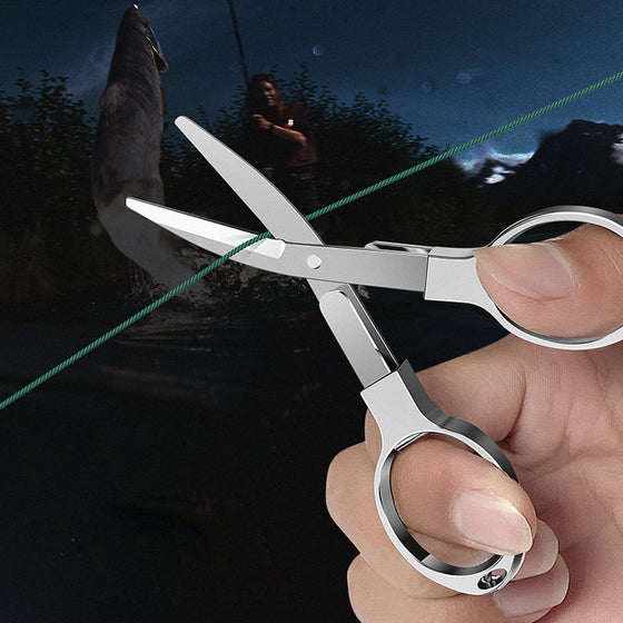 Hopfällbara små saxar, fiskesaxar, 8-karaktärssaxar