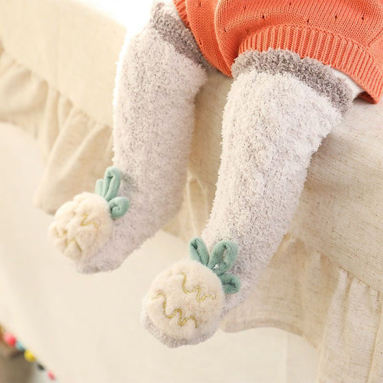 Baby Vinter Fluffy Fuzzy Slipper Sockor