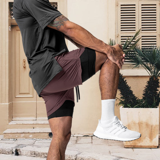Löparshorts 2 i 1 för män