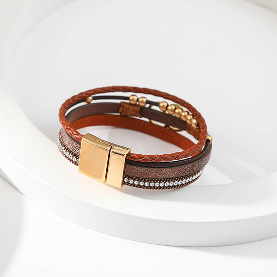 Läderarmband i flera lager