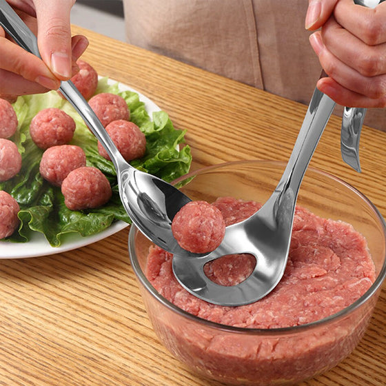 Köttbulsform sked i rostfritt stål