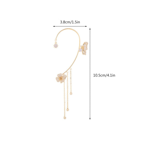 Fjärils tofs stil zirkon örhängen