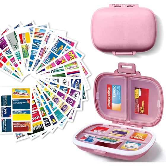 DIY-klistermärken för pillerförvaring