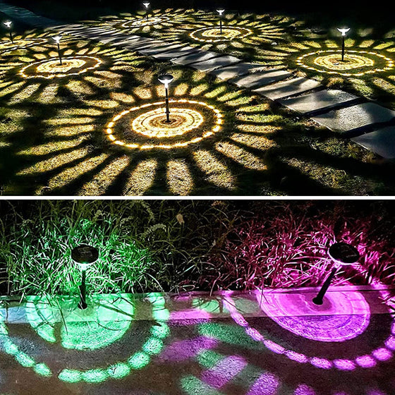 Soldriven färgglad utomhusbelysning