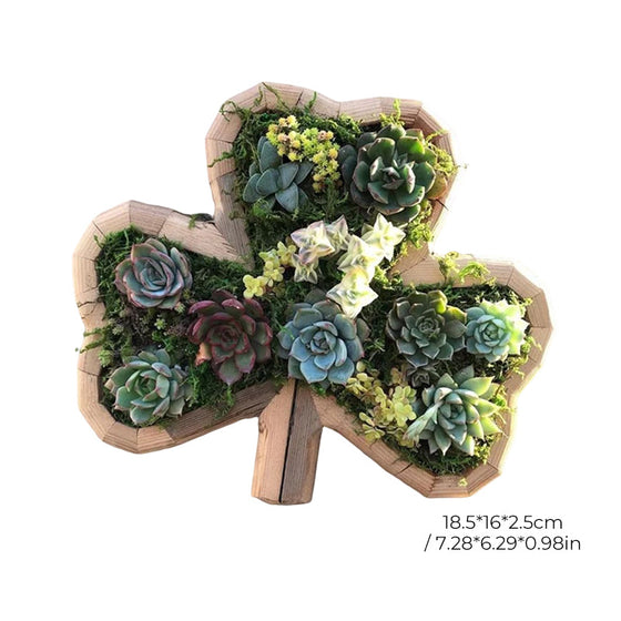 Trädgårdskonst-Djursuckulenta planteringskärl i trä