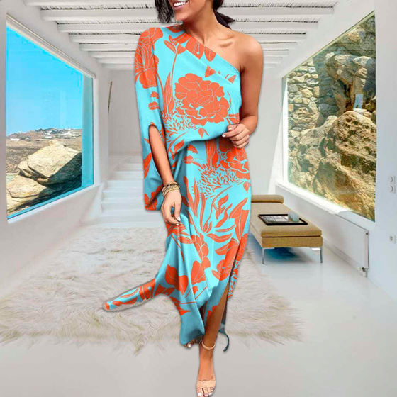 Maxiklänning med blommönster