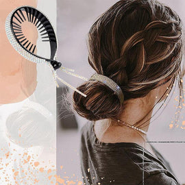 Elegant huvudbonad med Rhinestone Pom Pom