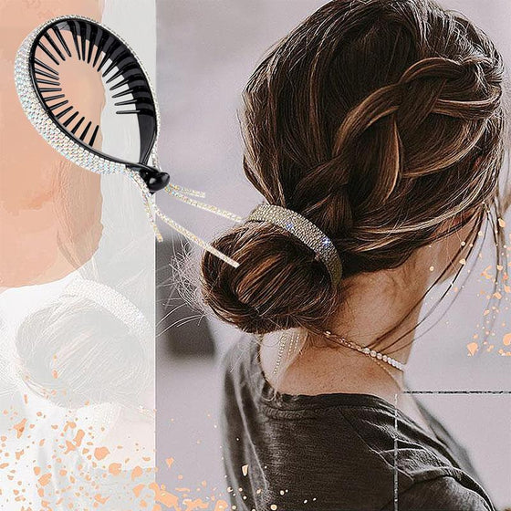 Elegant huvudbonad med Rhinestone Pom Pom