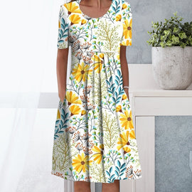 Casual blommig klänning