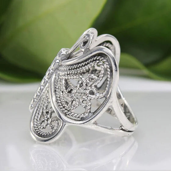 Handgjord vintage fjärilsring