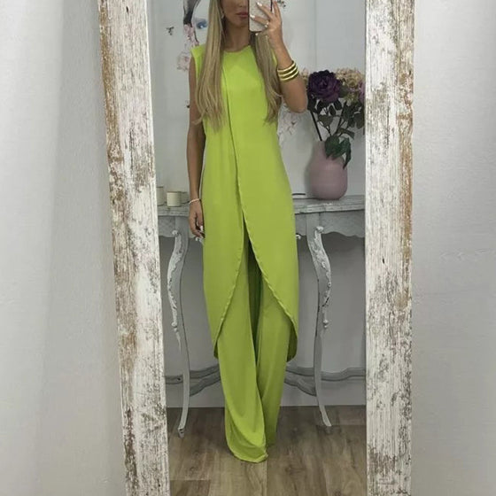 Ärmlös, rund halsad tvådelad uppsättning för kvinnor