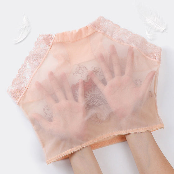 Högmidjade spetsbroderade trosor