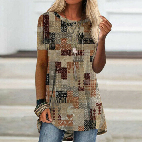 Kortärmad T-shirt med tryck