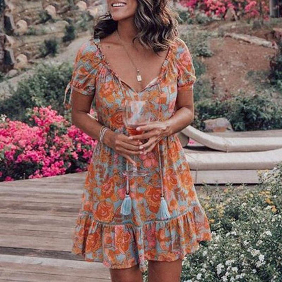 Blommig Dam Klänning