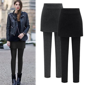 Tajta Skinna Vinter Värma Tjockna Kjol Leggings
