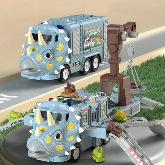 Ny Transformerande Dinosaur/Ingenjörstruck Spår Leksakssats