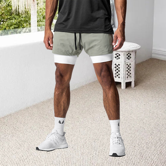 Löparshorts 2 i 1 för män