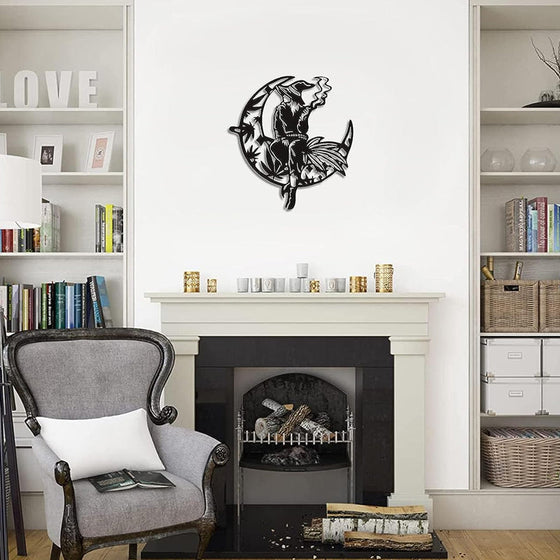 Häxväxt på den skära månens metallväggskonst