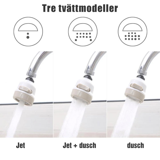 360 ° Vridbar Vattenbesparande Munstycke för kran