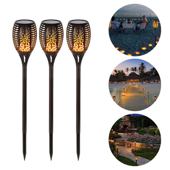 LED Solcellsdriven Lampa med flammande ljuslågor（👉👉Köp 2, -10%）