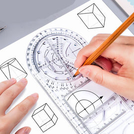 Multifunktionell geometrisk linjal