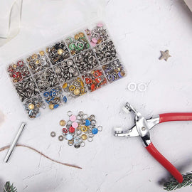 Knappar i metall med tryckknapp för fästelement