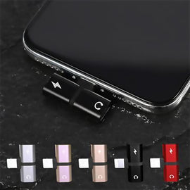 2-i-1 Hörlursadapter med Två Portar för iPhone