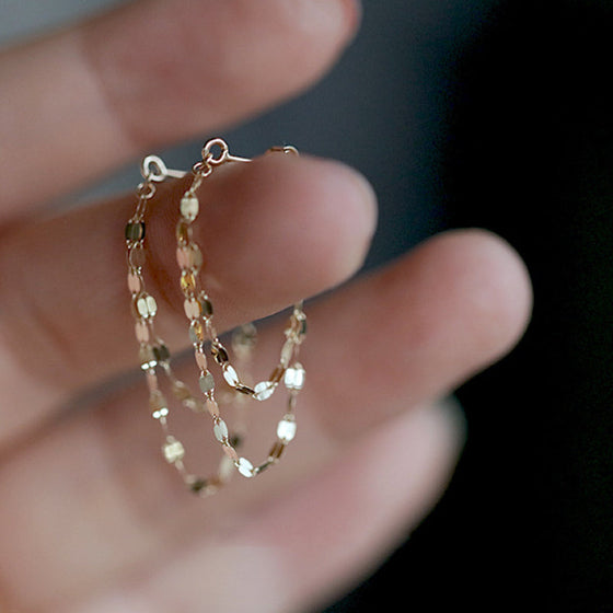 Paljetter Kedja Tofs Örhängen