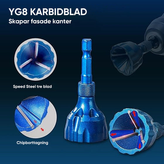 Avgradningsverktyg med wolframkarbidblad