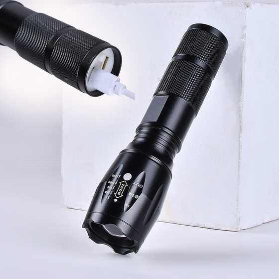 Aluminum flashlight USB rechargeable flashlight